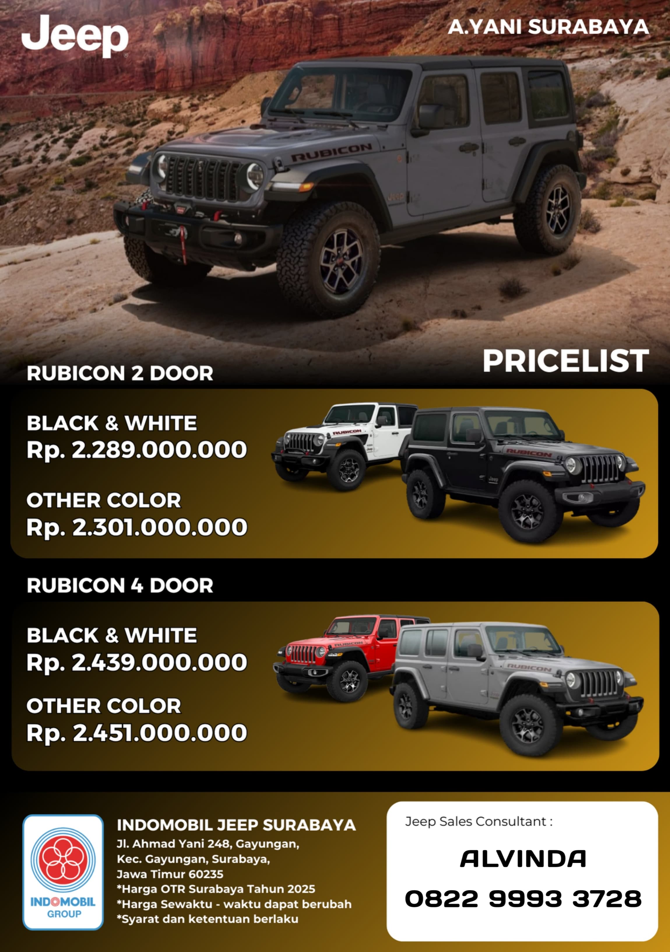 Pricelist Jeep Surabaya 2025